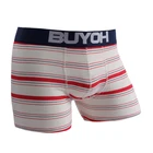 Comfortable organic cotton high quality striped underwear boxers for men