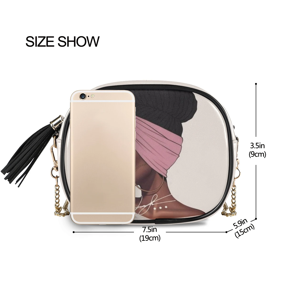 product-New Shoulder crossbody bag women bags 2020 PU Leather Chain bags Afro Girls black Women Mess