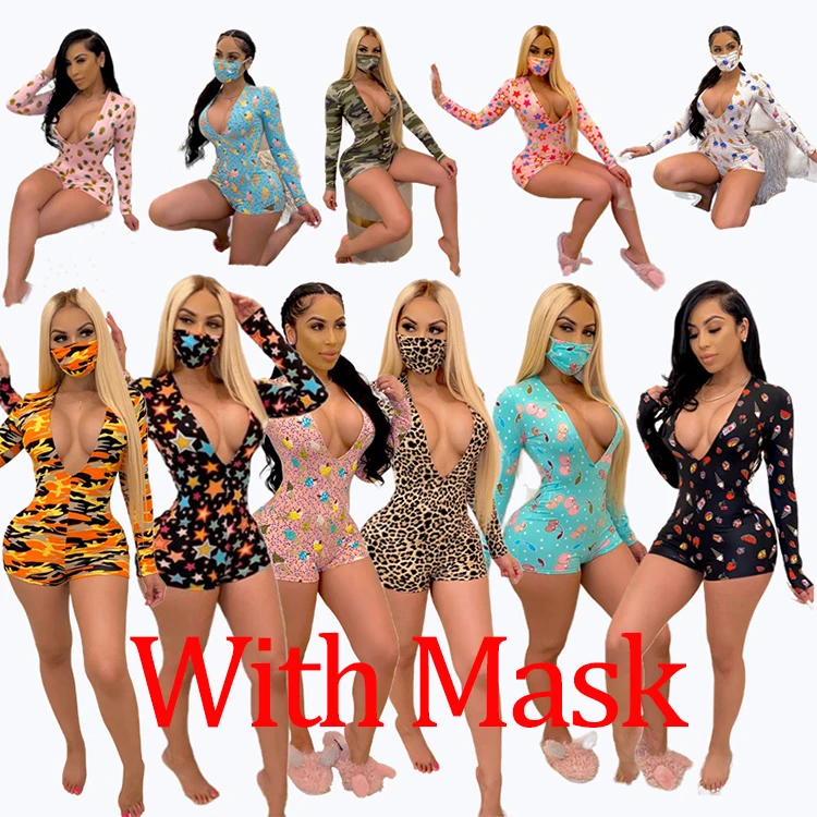 Wholesale Women Print Elegant Long Sleeve Pajamas Sexy One Piece Onesies With Mask
Wholesale Women Print Elegant Long Sleeve Pajamas Sexy One Piece Onesies With Mask
