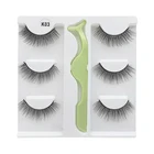 Faux mink eyelashes wholesale 3D Silk False Eyelashes faux mink lashes make up eyelashes with lash box 3 pairs