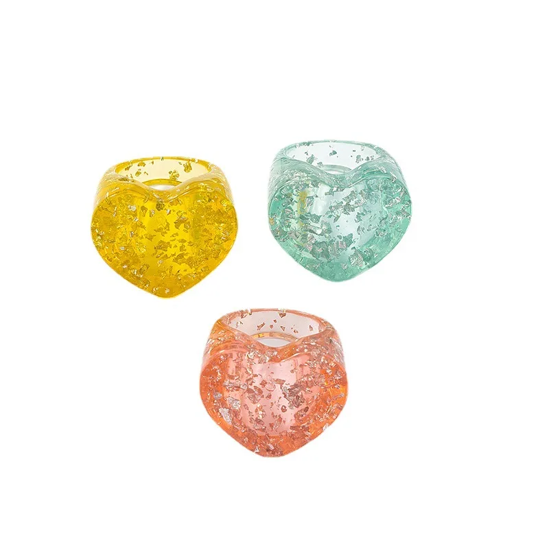 2021 Summer Transparent Candy Colorful Heart Shape Resin Ring Cunky Heart Acrylic Rings
2021 Summer Transparent Candy Colorful Heart Shape Resin Ring Cunky Heart Acrylic Rings