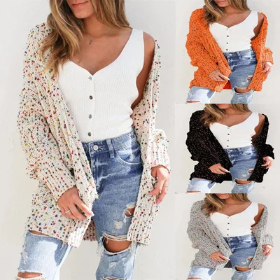 coldker 2021 Women winter Long Sleeve Mohair Crochet Knitted Fall Long Sweater Polka Color Dots Chunky Cardigan with Pocket, Picture
coldker 2021 Women winter Long Sleeve Mohair Crochet Knitted Fall Long Sweater Polka Color Dots Chunky Cardigan with Pocket, Picture