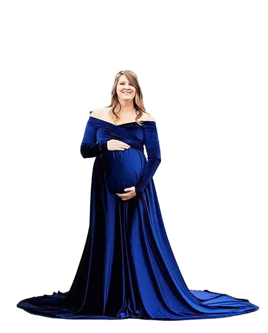 Pleuche V-neck off shoulder Photography Maternity Women Pregnancy Wedding dress, Picture
Pleuche V-neck off shoulder Photography Maternity Women Pregnancy Wedding dress, Picture