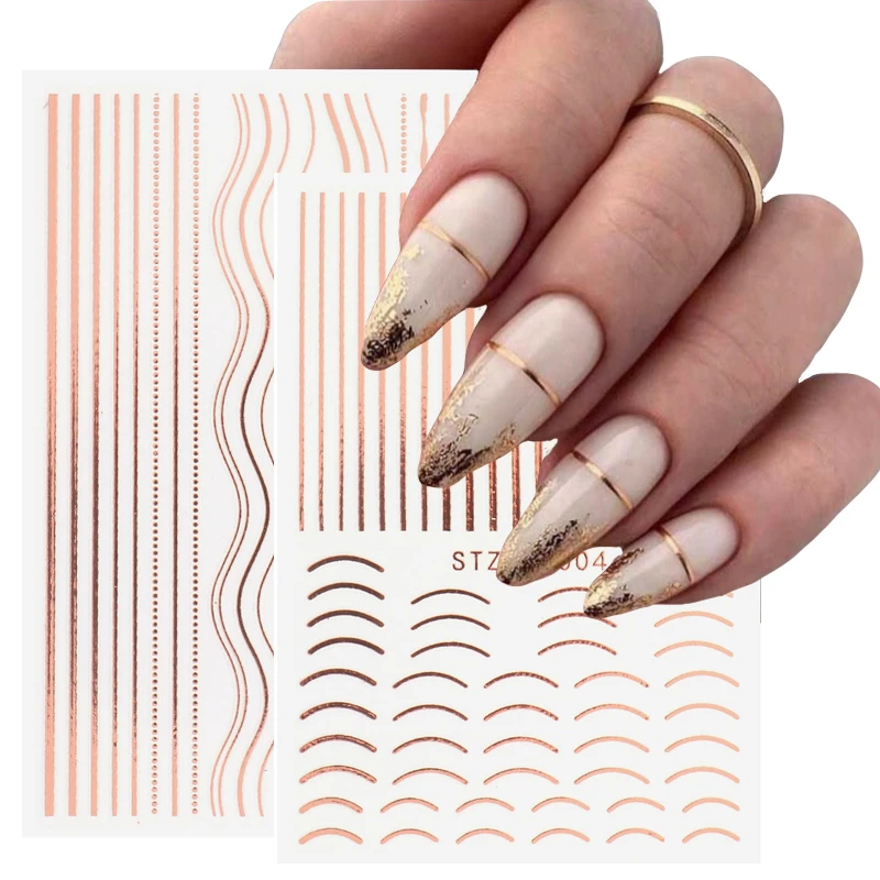 Newest hot sale nail art Metal simple Stripe series Laser Nail Stickers 3D Nail Art designs decorations Stickers
Newest hot sale nail art Metal simple Stripe series Laser Nail Stickers 3D Nail Art designs decorations Stickers