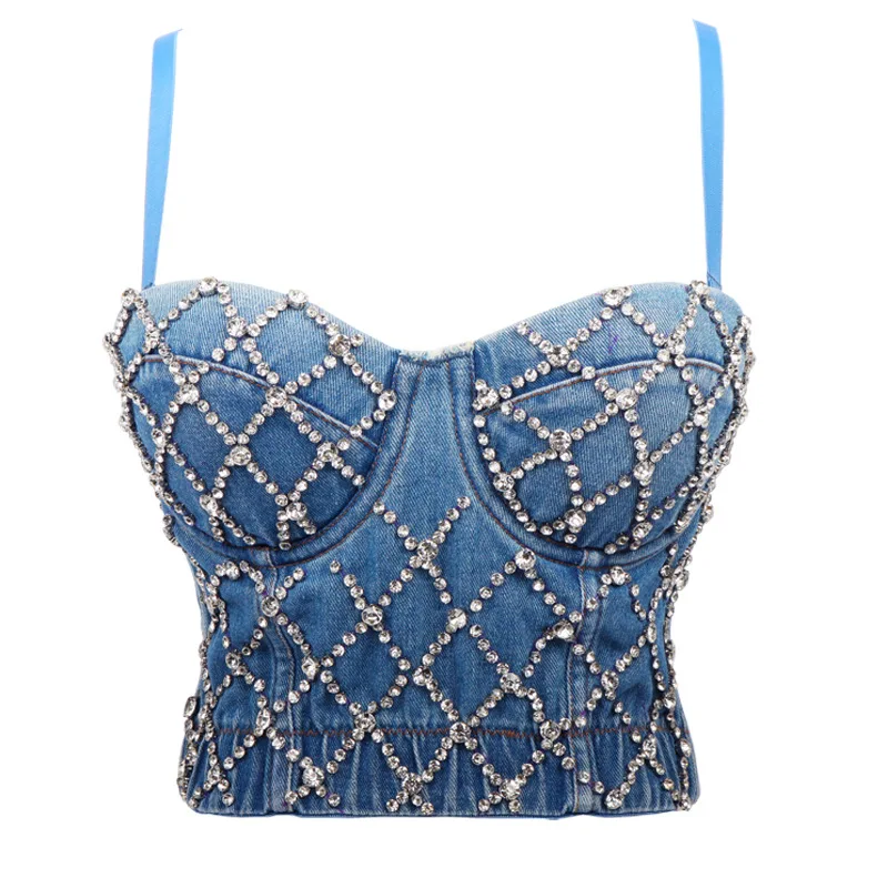 2020 new arrivals summer styles spaghetti strap beadings fashion women denim crop top
2020 new arrivals summer styles spaghetti strap beadings fashion women denim crop top