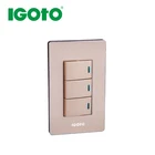 IGOTO SASO CE IS09001 American Standard 3 gang switches,Interruptor Triple /Conmutador Triple