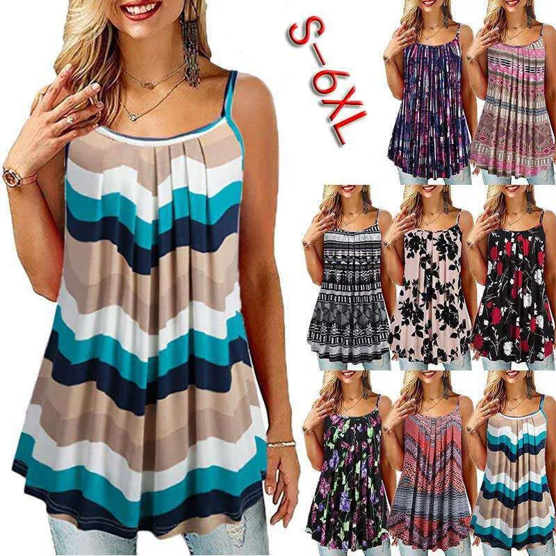 Oversized Plus Size S-6XL Ladies Shirt Women Summer Sleeveless Floral Print Casual Loose Female T shirt Tops Street Tank T Shirt
Oversized Plus Size S-6XL Ladies Shirt Women Summer Sleeveless Floral Print Casual Loose Female T shirt Tops Street Tank T Shirt