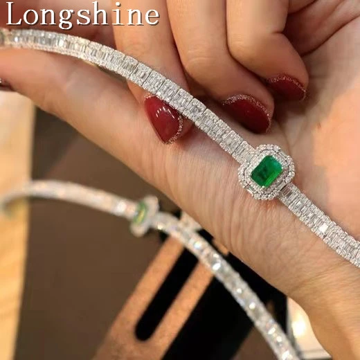 Longshine Jewelry Square Shape Trendy Style Necklace 18k Gold Big Emerald Diamond Bracelet For Women, White
Longshine Jewelry Square Shape Trendy Style Necklace 18k Gold Big Emerald Diamond Bracelet For Women, White