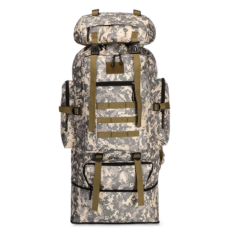 Large capacity camouflage tactical backpack 600D Oxford cloth travel mountaineering bag 100L can be customized
Large capacity camouflage tactical backpack 600D Oxford cloth travel mountaineering bag 100L can be customized