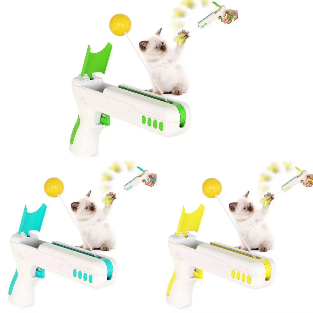 Pet Training Toy Funny Cat Toys Interactive Gun Shaped Cat Teaser With Trigger And Built-in Feather Ball
Pet Training Toy Funny Cat Toys Interactive Gun Shaped Cat Teaser With Trigger And Built-in Feather Ball