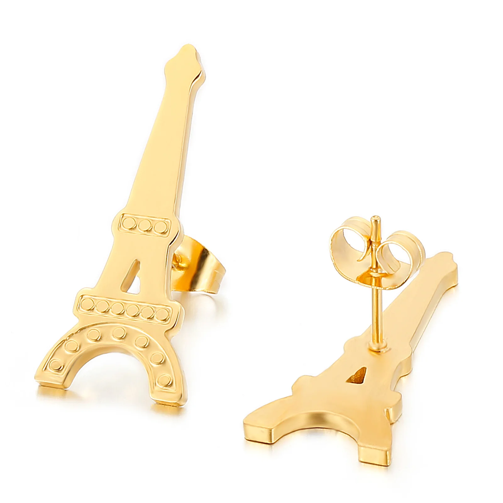 Personality Europe and America style stainless steel tower shape earrings women jewelry, Silver/gold
Personality Europe and America style stainless steel tower shape earrings women jewelry, Silver/gold