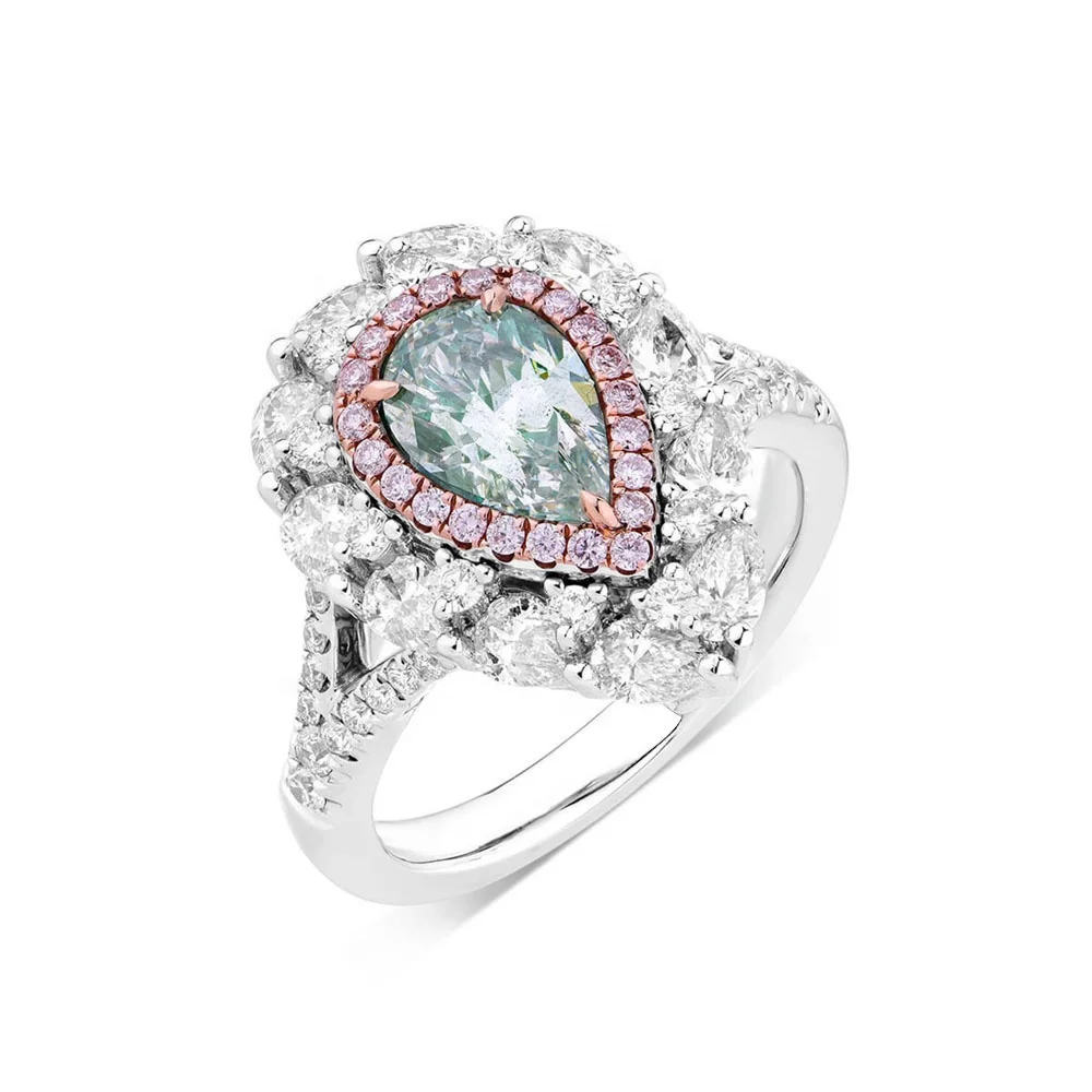 Luxury 925 Sterling Silver Jewelry 7*10mm 2ct Pear Shape Light Bluish Green Moissanite Diamond Ring
Luxury 925 Sterling Silver Jewelry 7*10mm 2ct Pear Shape Light Bluish Green Moissanite Diamond Ring