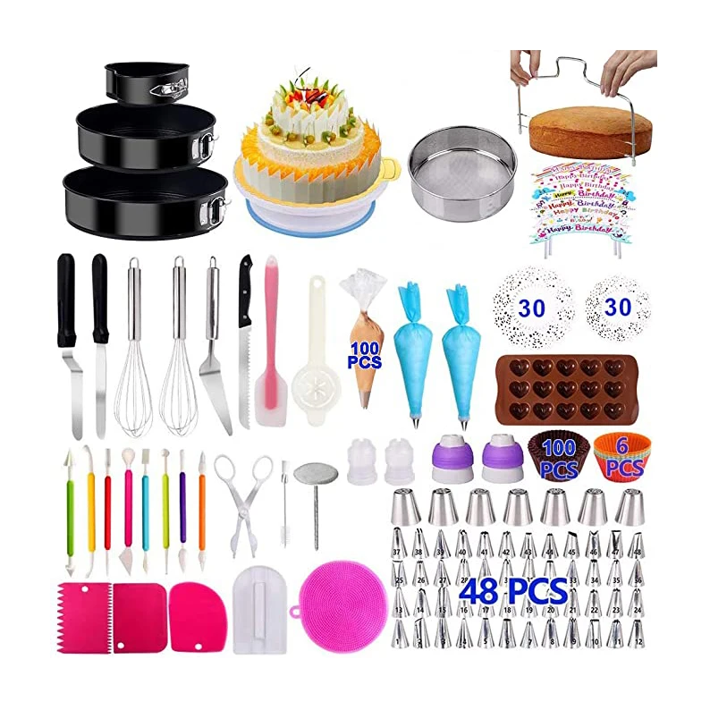 Cake Tools 340Pcs Set Making Baking Pastry Supplies Kit Set Accessories Piping Bag Cake Decorating Tools And Equipment
Cake Tools 340Pcs Set Making Baking Pastry Supplies Kit Set Accessories Piping Bag Cake Decorating Tools And Equipment