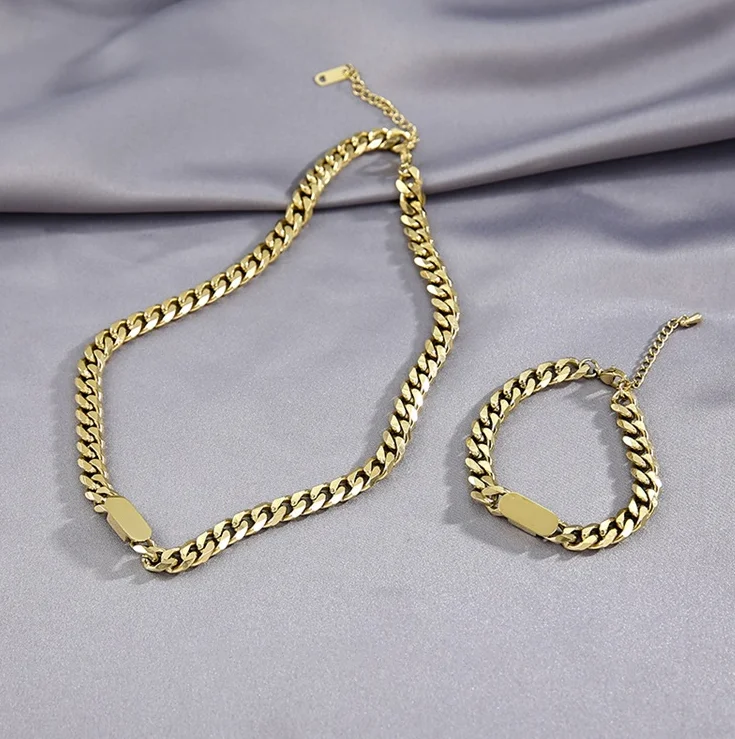 European Women Thick Chain Titanium Steel Necklace Does Not Fade Gold Plated Female jewelry sets Stainless Steel Jewelry
European Women Thick Chain Titanium Steel Necklace Does Not Fade Gold Plated Female jewelry sets Stainless Steel Jewelry