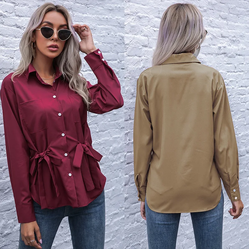 2021 Spring New Style Women Shirt Long Sleeve Solid Simple Design Bow Office Ladies Business Blouse Female Slim Outwear, Black, white, red, gray
2021 Spring New Style Women Shirt Long Sleeve Solid Simple Design Bow Office Ladies Business Blouse Female Slim Outwear, Black, white, red, gray