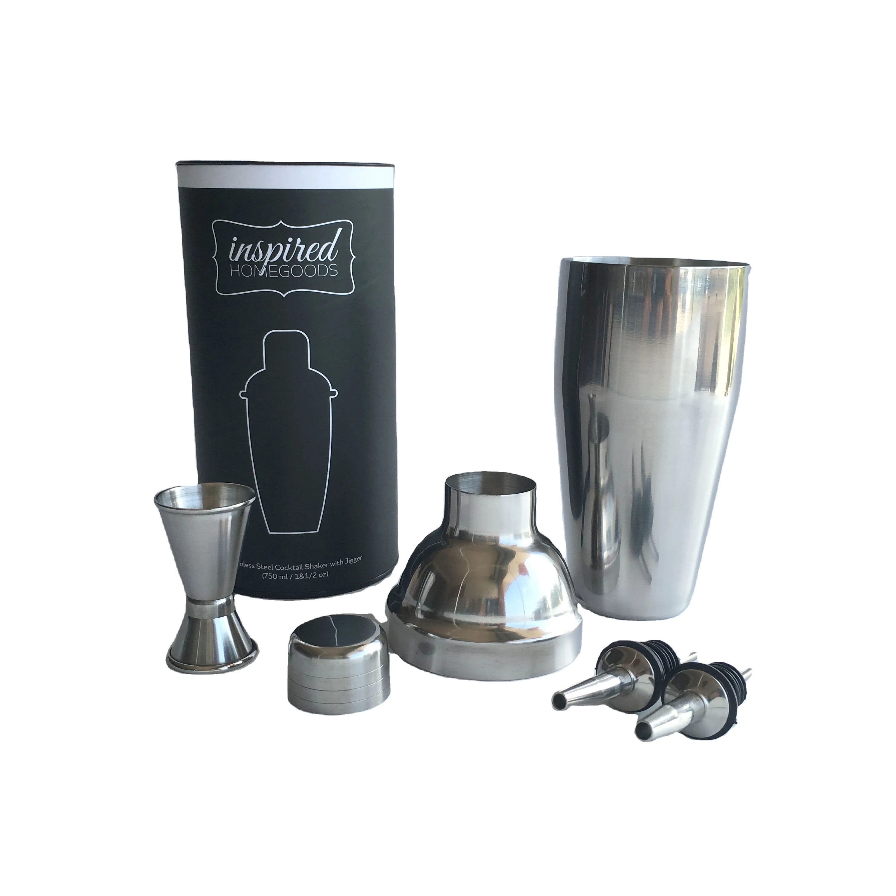 4-piece black cylinder stainless steel cocktail shaker bartending Tool bartender kit gift box set, Stainless steel silver
4-piece black cylinder stainless steel cocktail shaker bartending Tool bartender kit gift box set, Stainless steel silver