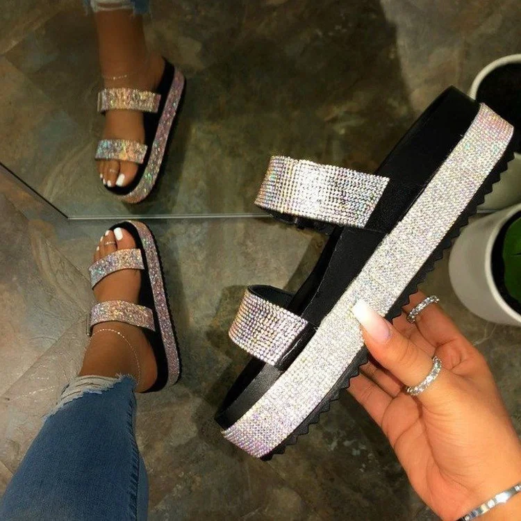 Summer 2021 diamond platform double strap sandals ladies fancy slip on slippers slides casual shoes outdoor footwear, 2 color as picture
Summer 2021 diamond platform double strap sandals ladies fancy slip on slippers slides casual shoes outdoor footwear, 2 color as picture