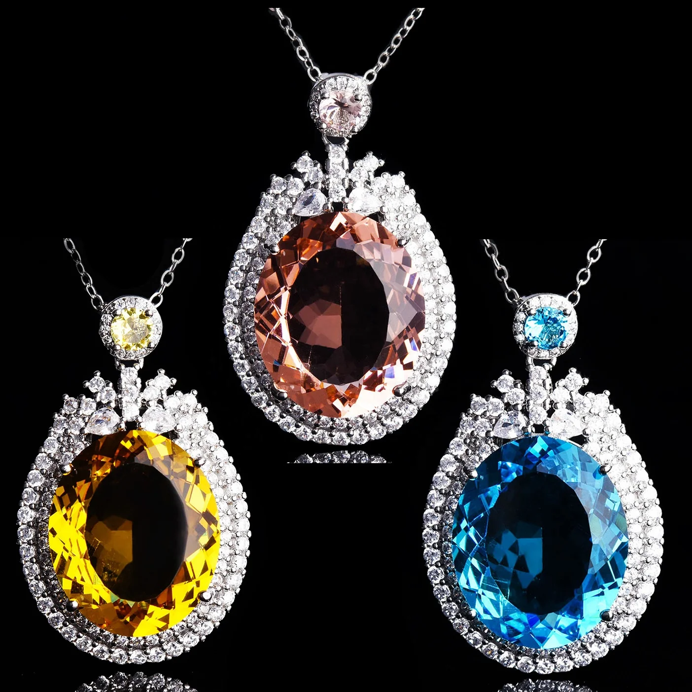 Luxury Jewelry Geometric Exaggeration Oval Zircon Pendant Necklace For Women Wedding Party High Grade Anniversary jewelry, Customized color
Luxury Jewelry Geometric Exaggeration Oval Zircon Pendant Necklace For Women Wedding Party High Grade Anniversary jewelry, Customized color
