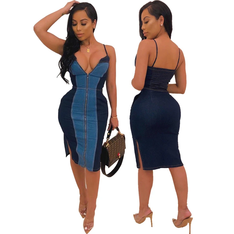 D96689 Hot women spring clothes new fashion bodycon dress zip strap spliced backless denim dress sexy backless dress
D96689 Hot women spring clothes new fashion bodycon dress zip strap spliced backless denim dress sexy backless dress