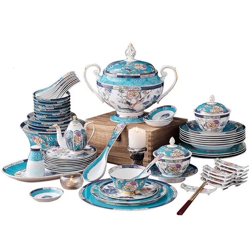 High-end Household European-style Luxury Ceramics Exquisite Dishes Plate Dinnerware Set Bone China Tableware Set with Gift Box, Equator jungle series tableware set
High-end Household European-style Luxury Ceramics Exquisite Dishes Plate Dinnerware Set Bone China Tableware Set with Gift Box, Equator jungle series tableware set