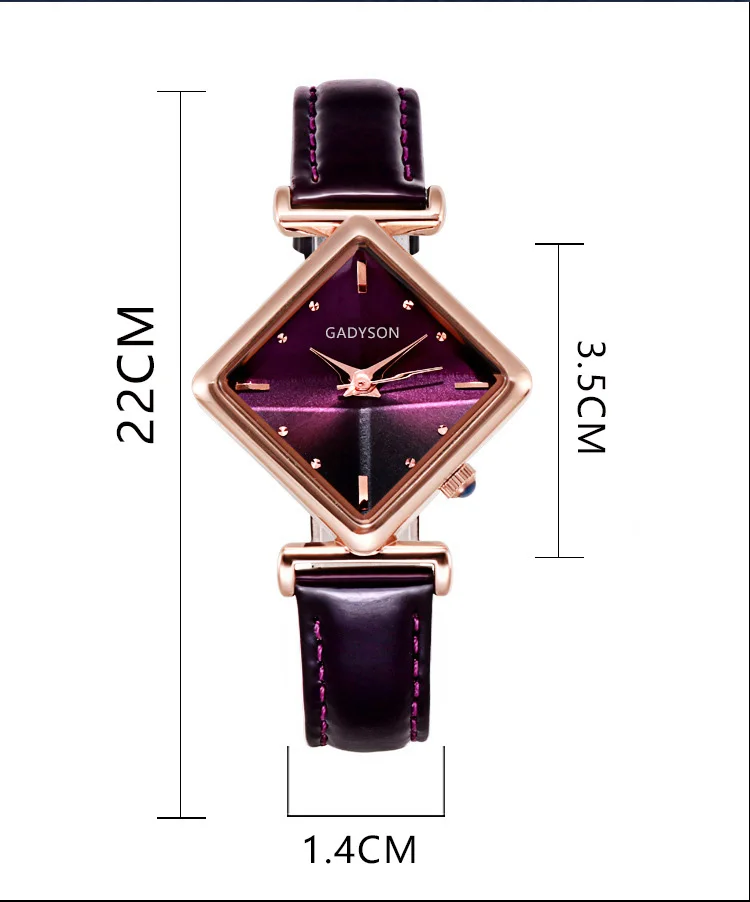 2021 new GADYSON brand square dial ladies elegant belt fashion quartz watch, As picture
2021 new GADYSON brand square dial ladies elegant belt fashion quartz watch, As picture