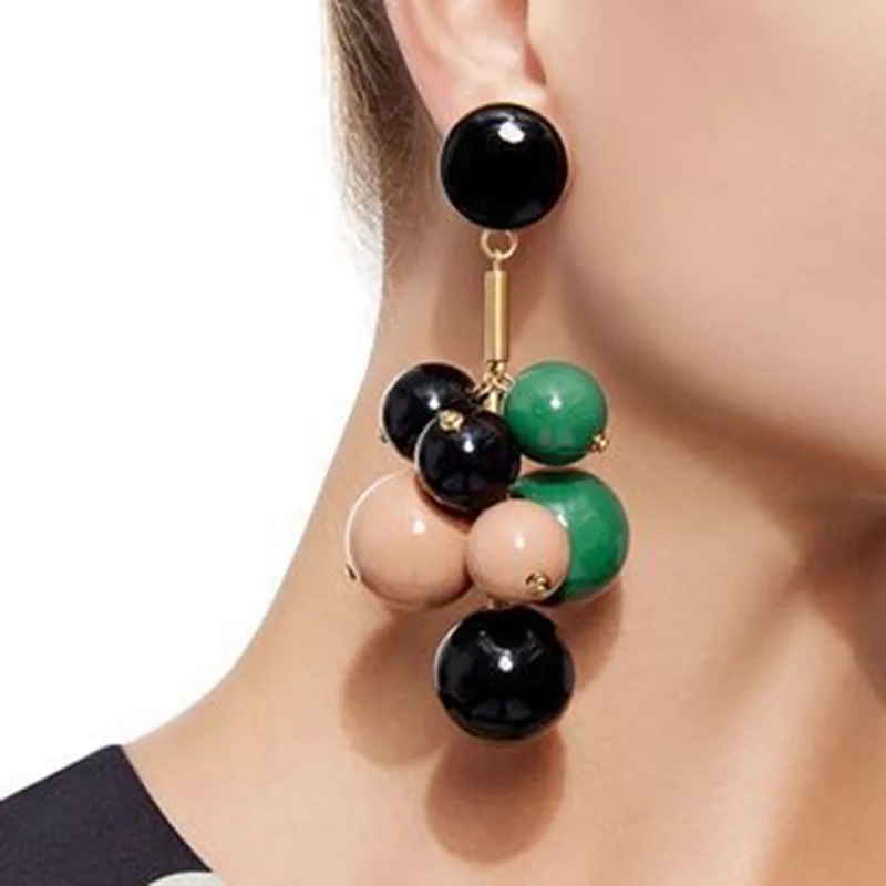 Fashion round bead pendant earrings trendy explosion colorful agate geometric earrings for women wholesale, Red,black
Fashion round bead pendant earrings trendy explosion colorful agate geometric earrings for women wholesale, Red,black