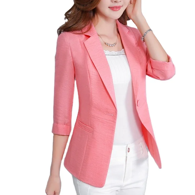 Good quality soft comfortable fitting spring long sleeve lady business blazer top pure color women jacket
Good quality soft comfortable fitting spring long sleeve lady business blazer top pure color women jacket
