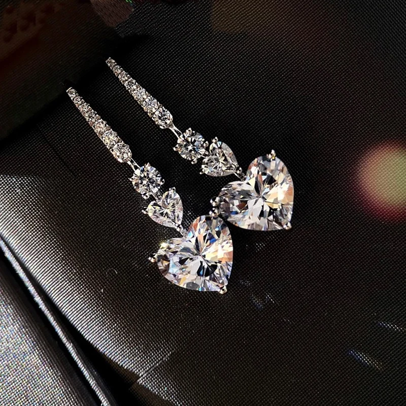 Love Heart Cubic Zircon Gemstone Wedding Engagement Luxury Drop Dangle Earrings Fine Jewelry, Customized color
Love Heart Cubic Zircon Gemstone Wedding Engagement Luxury Drop Dangle Earrings Fine Jewelry, Customized color