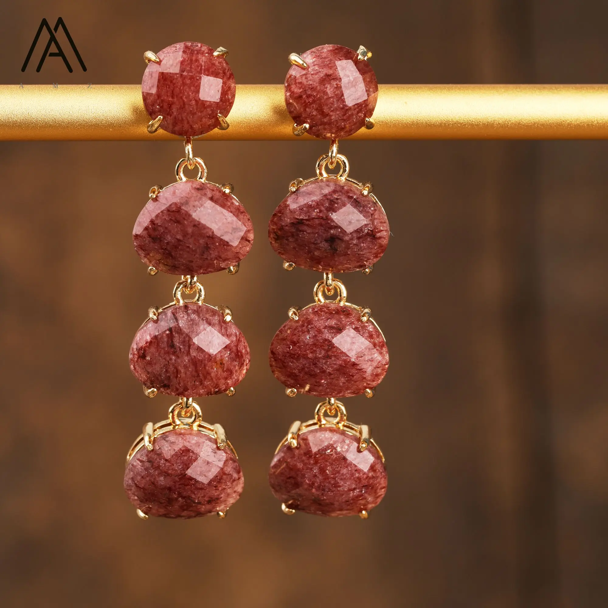 Modern Women Dangle Stud Earrings Natural Crystal Gemstone Stylish Earring Girl's Fashion Designer Handmade Jewelry
Modern Women Dangle Stud Earrings Natural Crystal Gemstone Stylish Earring Girl's Fashion Designer Handmade Jewelry