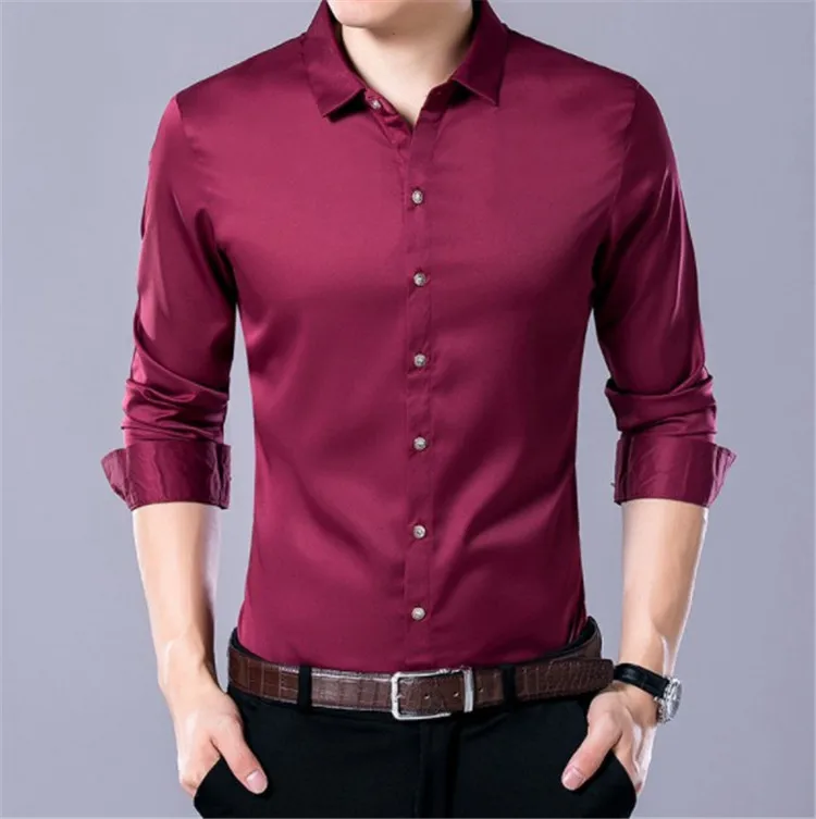 2020 Spring and autumn new men's solid color slim long-sleeve business shirts, White, black, green, peacock blue, sky blue, purple, wine red
2020 Spring and autumn new men's solid color slim long-sleeve business shirts, White, black, green, peacock blue, sky blue, purple, wine red