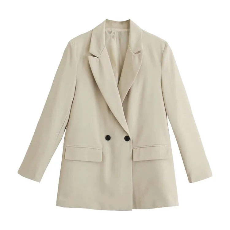 Women's spring 2021 new style retro casual loose solid color mid-length chic double-breasted suit jacket women's top, Picture
Women's spring 2021 new style retro casual loose solid color mid-length chic double-breasted suit jacket women's top, Picture