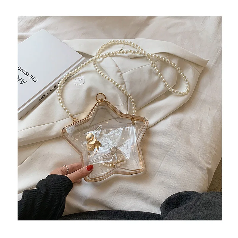 Five-pointed star Shaped Women Acrylic Clear Purse Cute Transparent Crossbody Bag Lucite See Through Handbags PVC Evening Clutch
Five-pointed star Shaped Women Acrylic Clear Purse Cute Transparent Crossbody Bag Lucite See Through Handbags PVC Evening Clutch