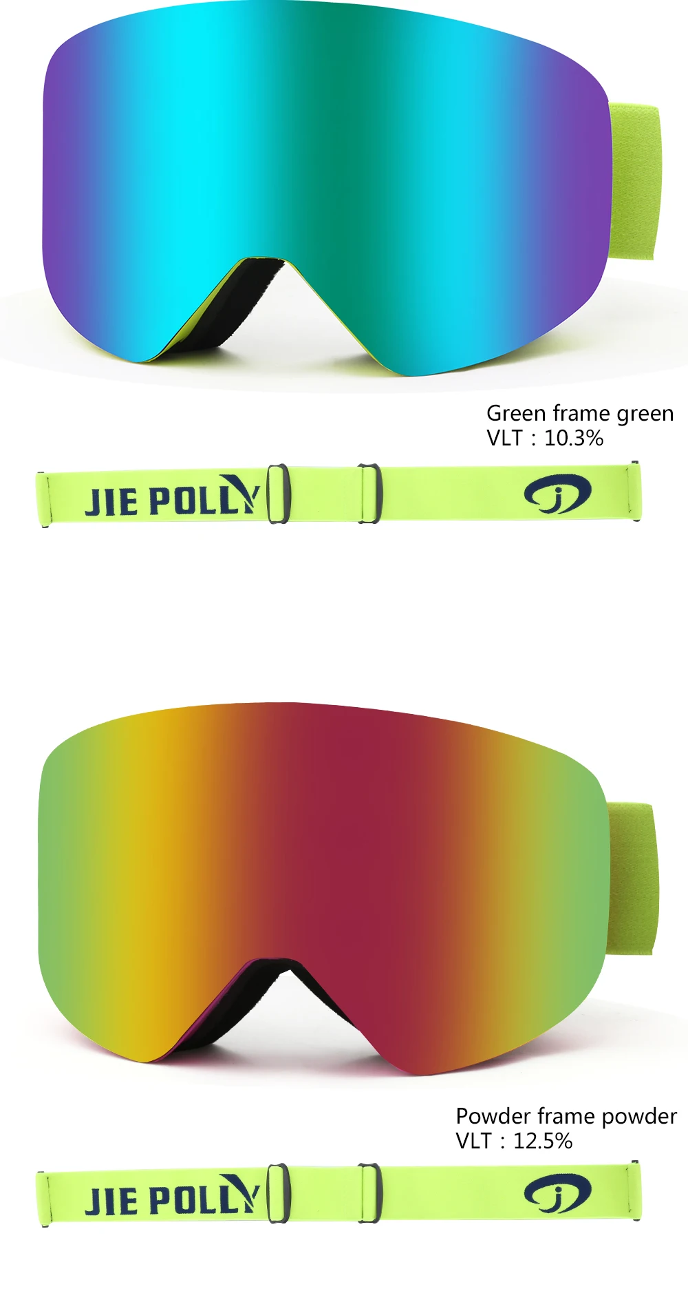 Jiepolly China Factory Best Selling protect ski goggles high density colorful ski goggles snow oem custom