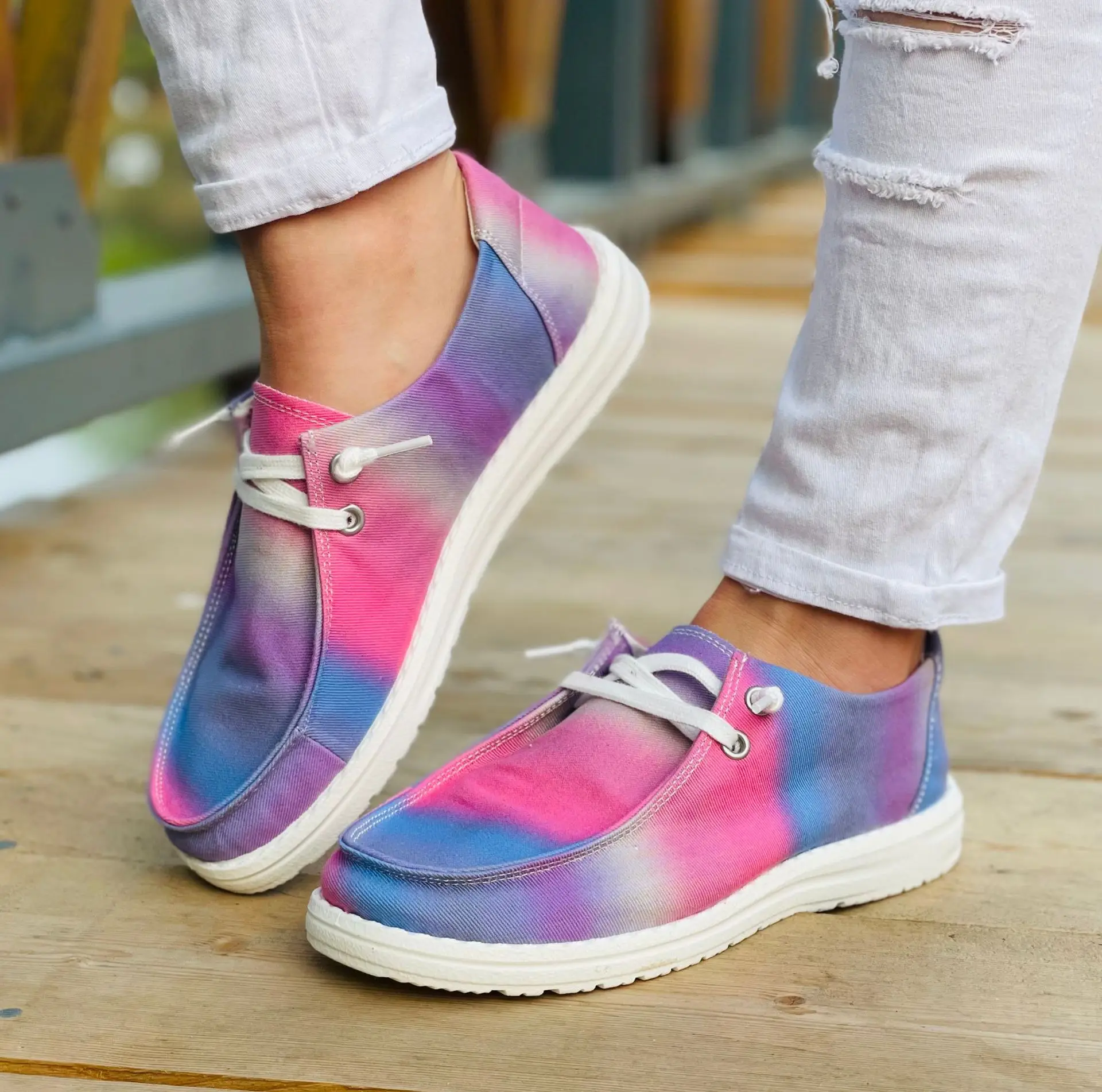 BUSY GIRL DW4051 Wholesale Outdoor Women Shoes Slip-On Flat Canvas Lace Up Blue Pink Tie Dye Boat Shoes Women Boat Shoes
BUSY GIRL DW4051 Wholesale Outdoor Women Shoes Slip-On Flat Canvas Lace Up Blue Pink Tie Dye Boat Shoes Women Boat Shoes