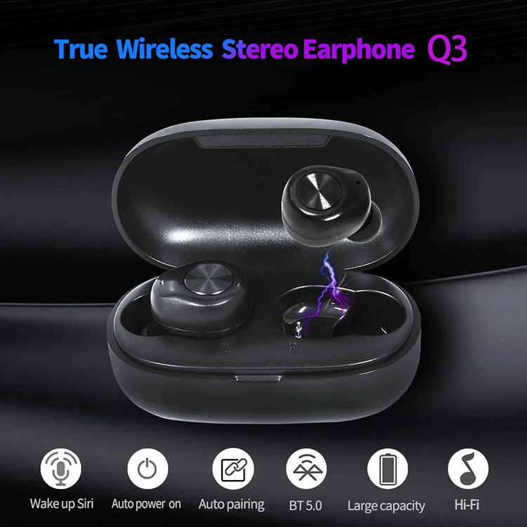 2019 Invisible Q3 Dual Channel TWS Cheap True Best Earphones Mini Wireless Sport Earbuds for Smart Phone - ANKUX.COM