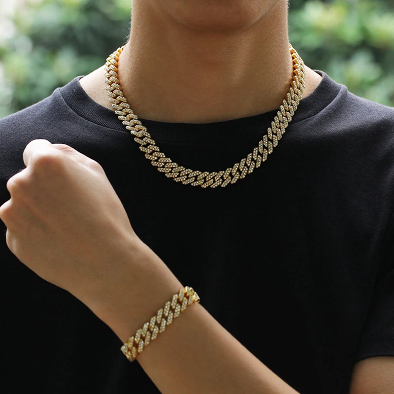 Hip Hop Cuban Link Chain Choker Necklace Iced Out Rapper Crystal Necklace Fashion Bling Rhinestone Jewelry Gift, Gold
Hip Hop Cuban Link Chain Choker Necklace Iced Out Rapper Crystal Necklace Fashion Bling Rhinestone Jewelry Gift, Gold