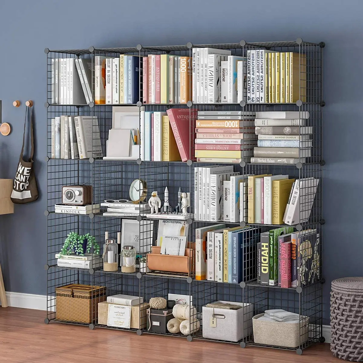 Wire Cube Storage Organizer 4 Cube Metal Grid Storage Bins Shelving Bookshelf Shelves DIY Closet Cabinet for Living Room Office, Black/white
Wire Cube Storage Organizer 4 Cube Metal Grid Storage Bins Shelving Bookshelf Shelves DIY Closet Cabinet for Living Room Office, Black/white