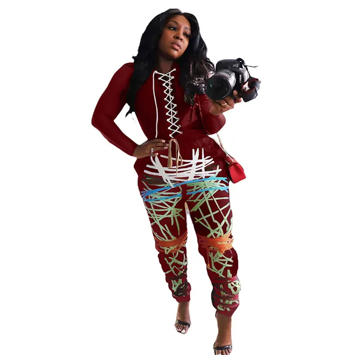 Hot selling women clothing 2021 drawstring string printed pants outfits women two piece set
Hot selling women clothing 2021 drawstring string printed pants outfits women two piece set