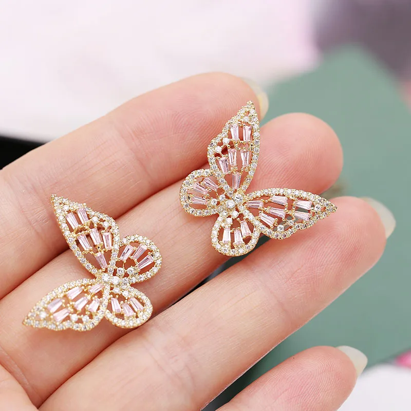 Trendy Zircon Butterfly Earrings Women Personality Earrings 925 Silver Needle Rhinestone Butterfly Stud Earrings Wholesale, As picture show
Trendy Zircon Butterfly Earrings Women Personality Earrings 925 Silver Needle Rhinestone Butterfly Stud Earrings Wholesale, As picture show