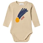Wholesale Organic Cotton Infant Clothing Unisex Beige Long Sleeve Baby Rompers