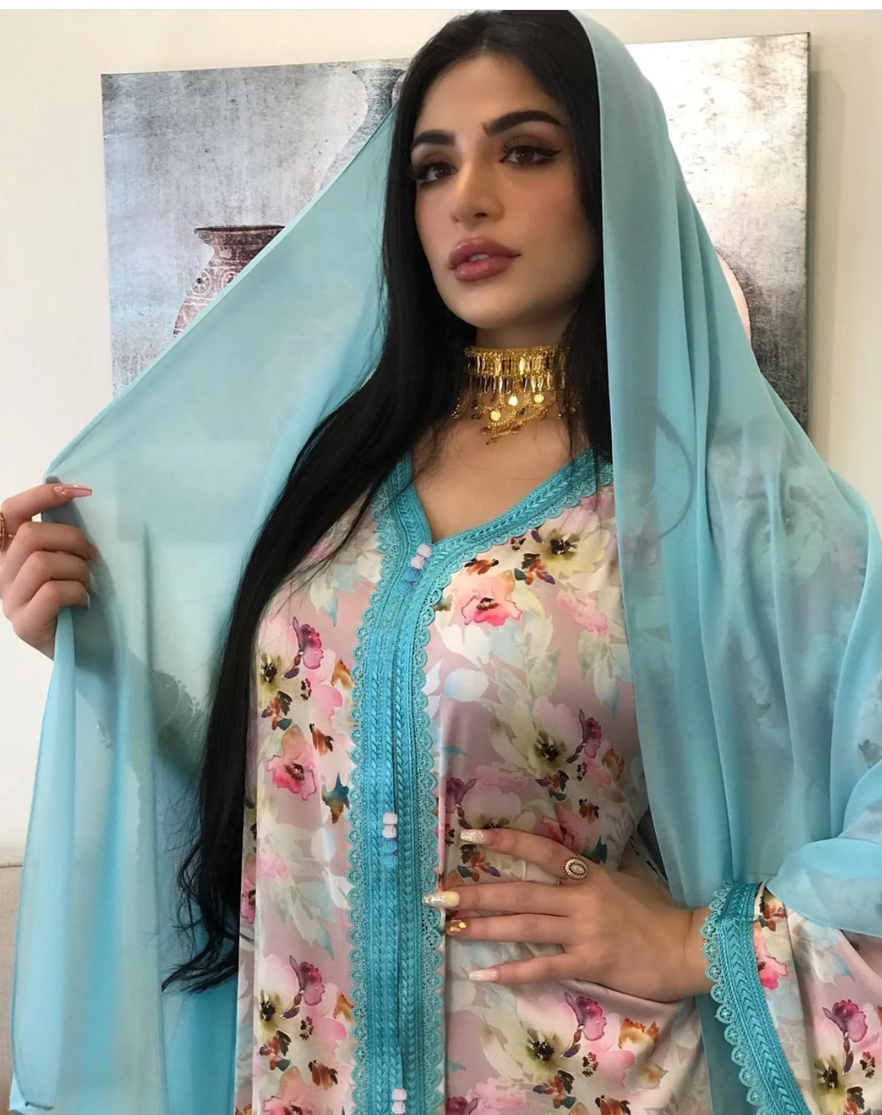 2021 Women Dubai Floral print Embroidery Loose Muslim Islamic Clothing, Customized color
2021 Women Dubai Floral print Embroidery Loose Muslim Islamic Clothing, Customized color