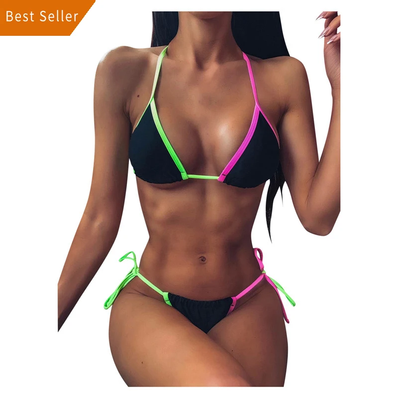 Sexy Chain Halter Swimsuit Triangle Micro Bikini Low Waist Swimwear Women String Lace Up Bathing Suit Backless Beach Wear New, Customized color
Sexy Chain Halter Swimsuit Triangle Micro Bikini Low Waist Swimwear Women String Lace Up Bathing Suit Backless Beach Wear New, Customized color