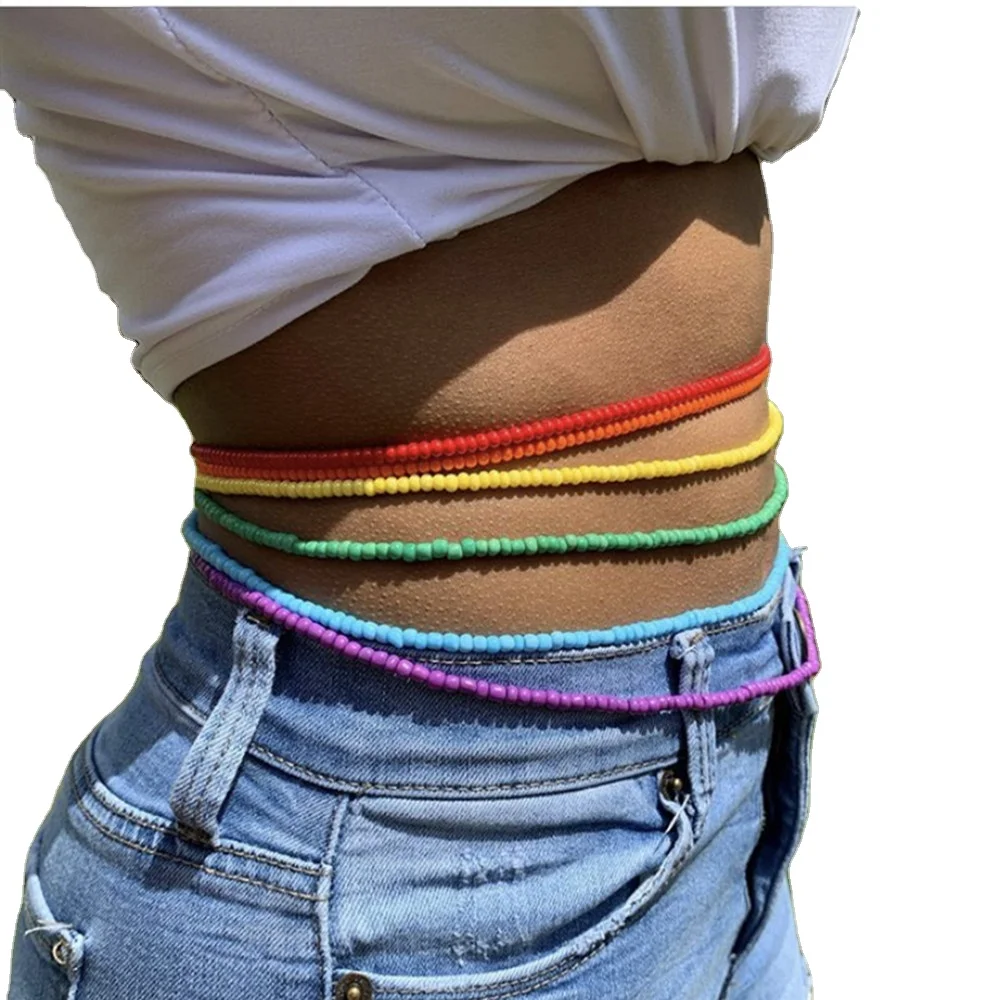 Factory Wholesale Beads Women Fashion Accessories Simple Handmade Beaded Elasticity Colorful African Waist Beads
Factory Wholesale Beads Women Fashion Accessories Simple Handmade Beaded Elasticity Colorful African Waist Beads