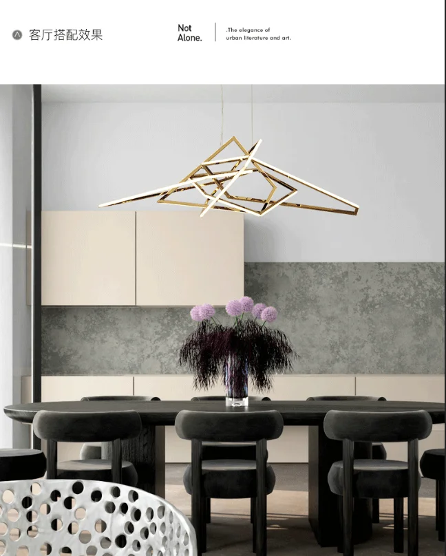 Geometric led chandelier pendant lamp Dining room Hotel Artdecolite