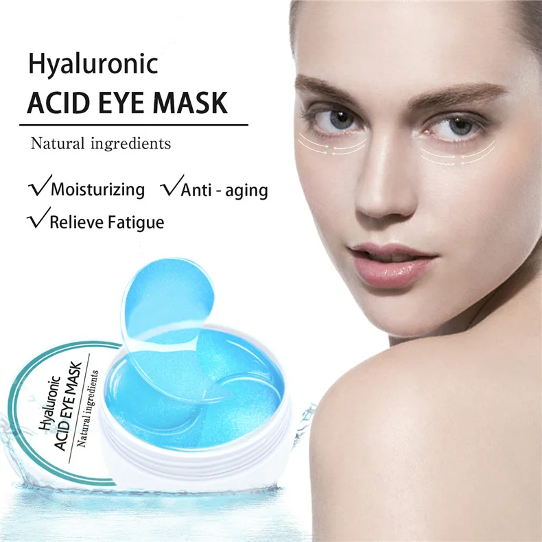

Hyaluronic Acid Eye Mask wholesale good quality relieve fatigue moisturizing anti aging natural collagen eye treatment mask, Blue