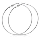 Fashion Big Round Circle Shape Dangling Gold Silver Hoop Earrings Set
