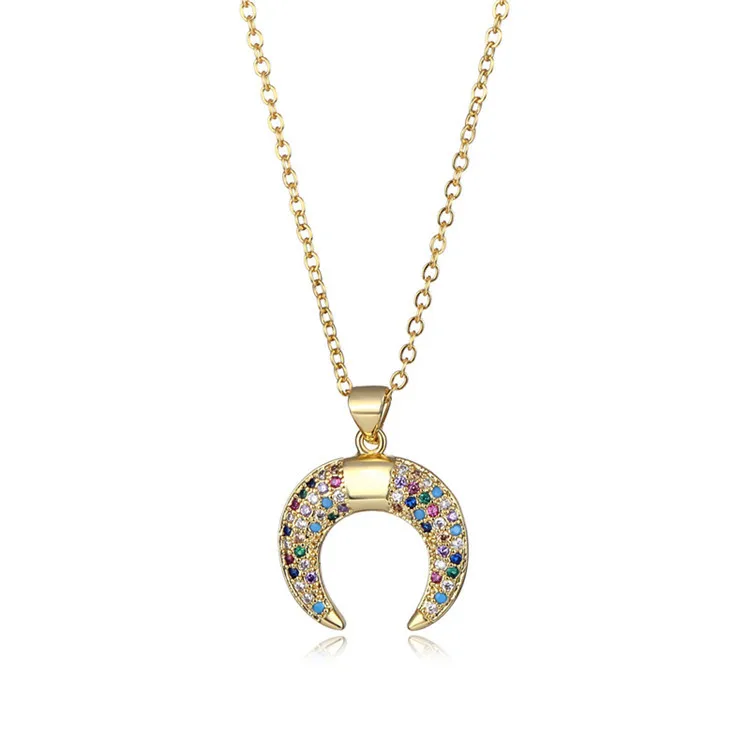 Cubic Zirconia Long Chain 18K Gold Plated CZ Diamond Moon Crescent Pendant Necklace for Women Girls
Cubic Zirconia Long Chain 18K Gold Plated CZ Diamond Moon Crescent Pendant Necklace for Women Girls
