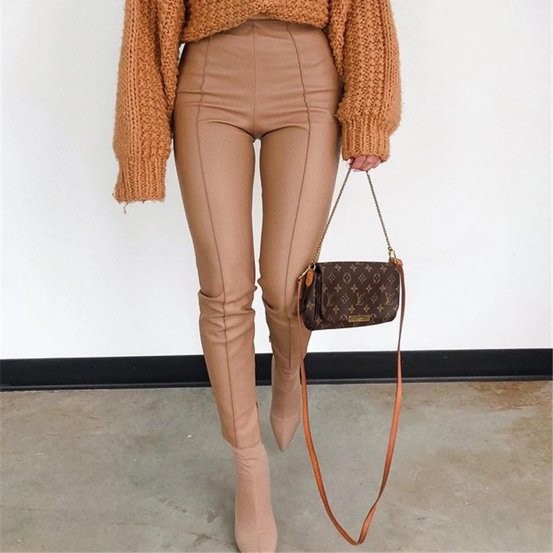 2021 High Waist Design PU Leather Pants Khaki Women Casual Zip Up Pencil Trouser Sexy Leggings For Women PU Leather Pants, Customized color
2021 High Waist Design PU Leather Pants Khaki Women Casual Zip Up Pencil Trouser Sexy Leggings For Women PU Leather Pants, Customized color