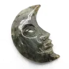 Factory wholesale carved natural labradorite crystal moon skulls for decoration handcrafts