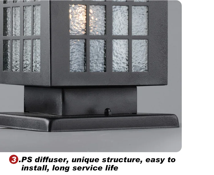 Modern High Quality Waterproof Outdoor Black Terrace Lighting Pillar Lights